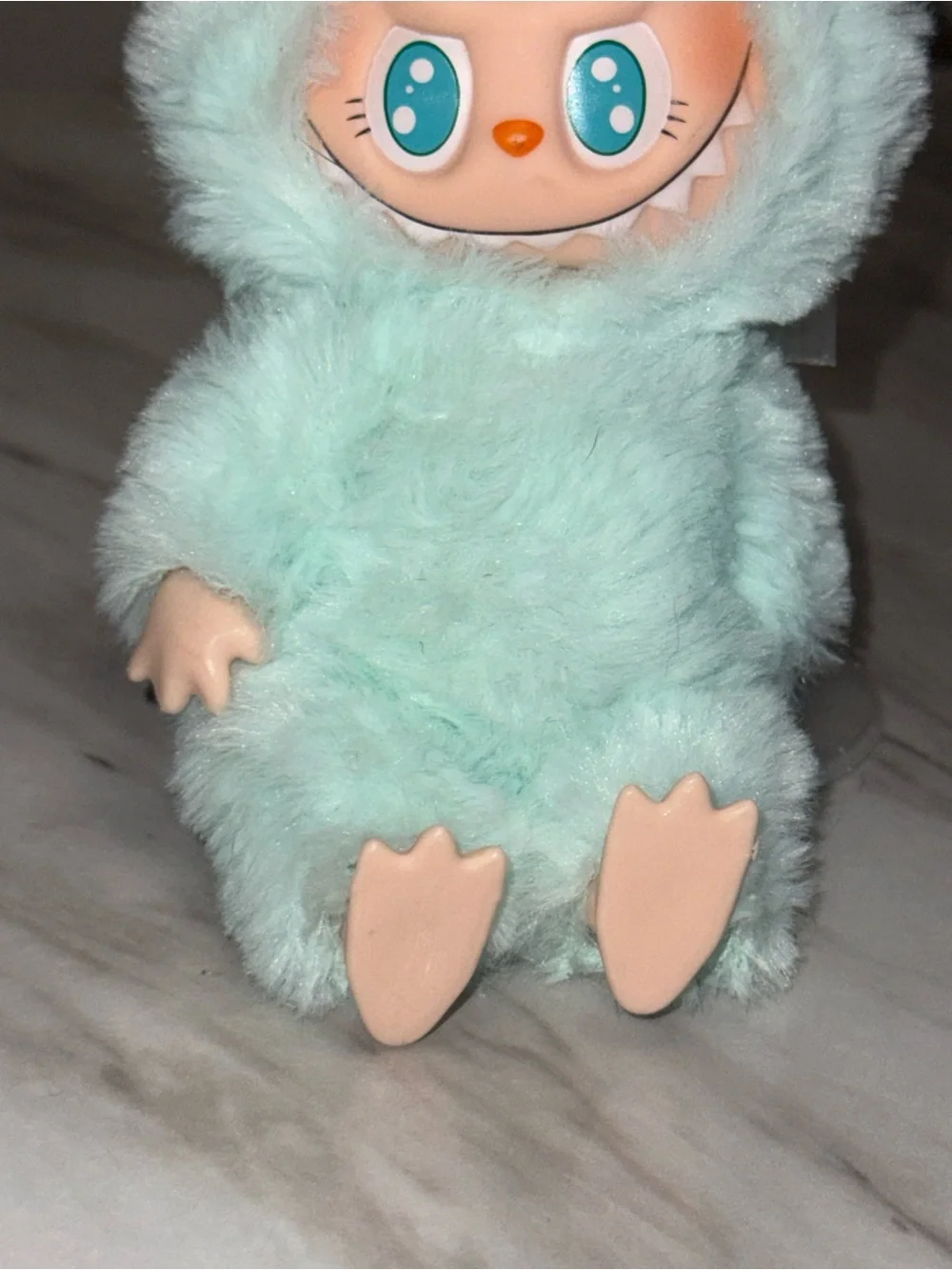 Labubu Monster have seat light blue keychain character Ququ